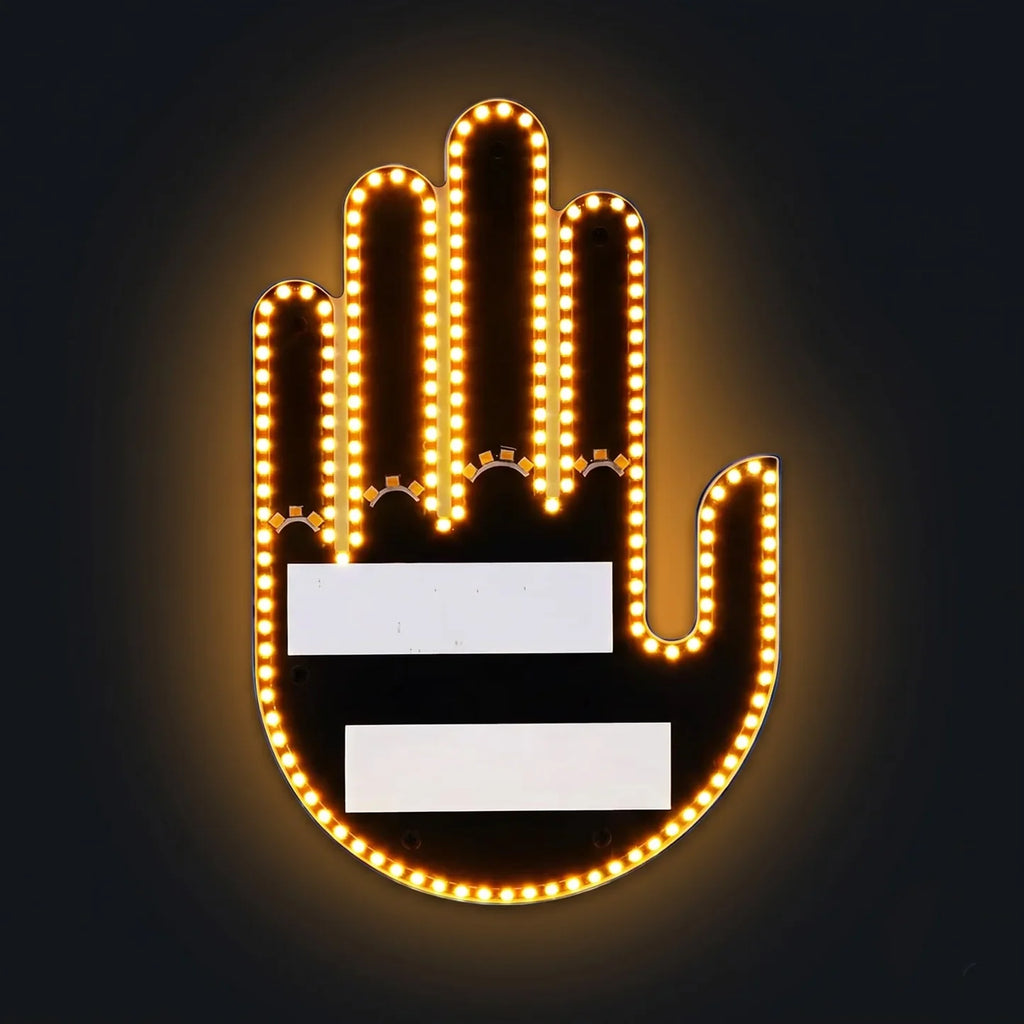 Hand Gesture Light for Car — LED Rear Window Sign with Remote