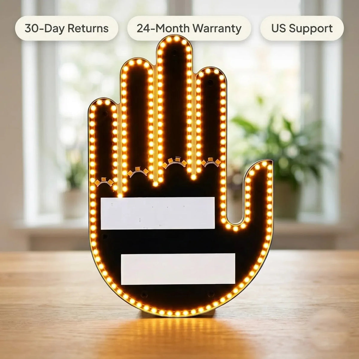 Hand Gesture Light for Car — LED Rear Window Sign with Remote