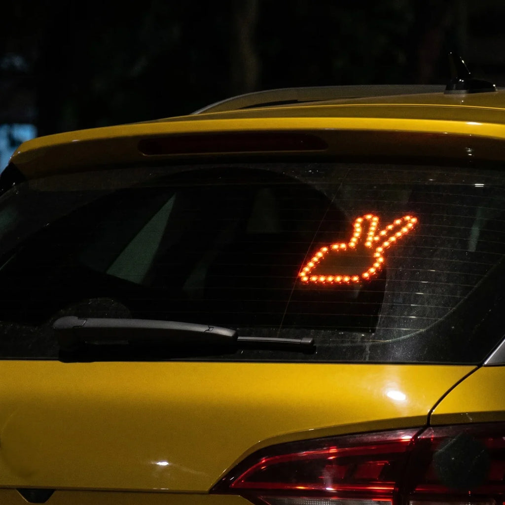 Hand Gesture Light for Car — LED Rear Window Sign with Remote