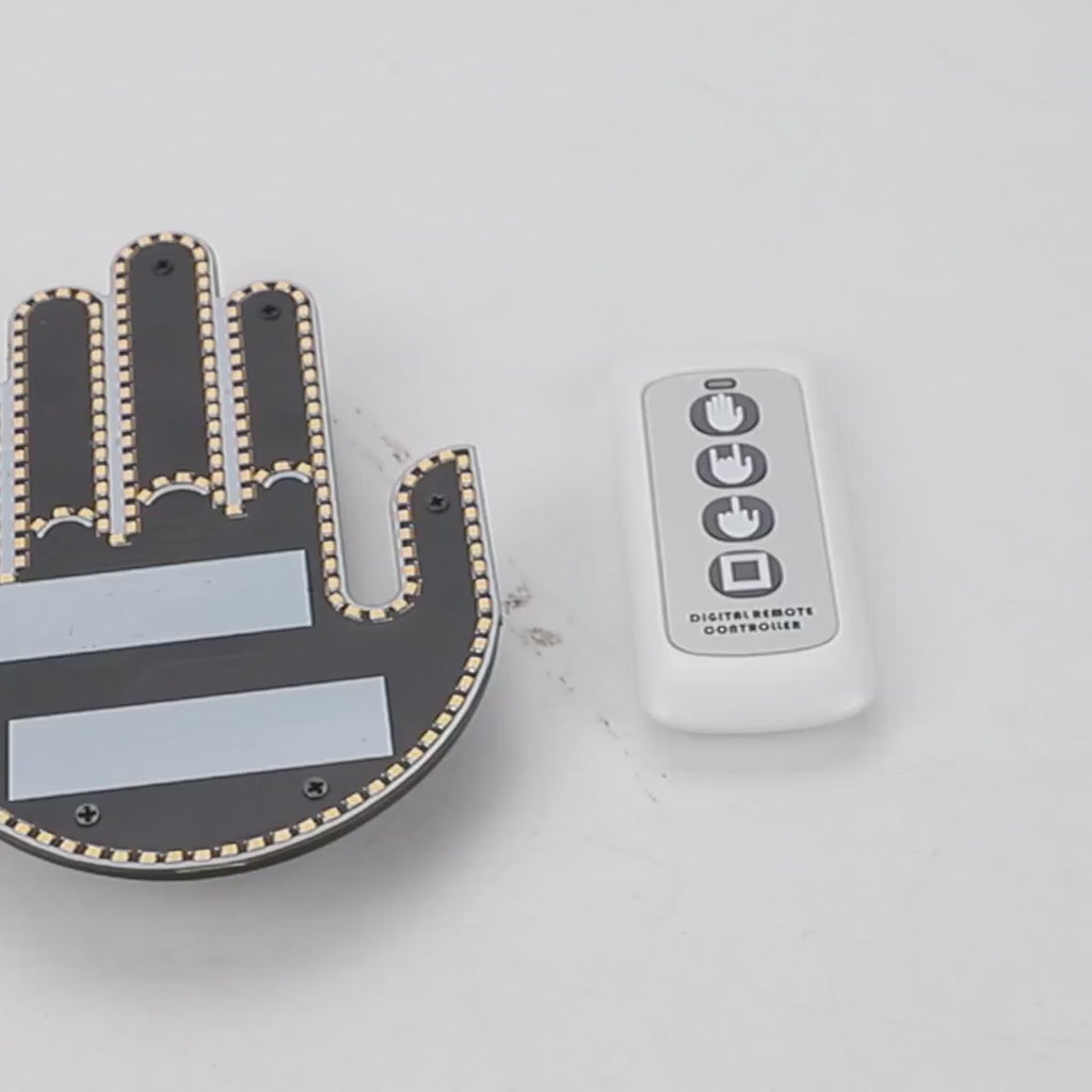Hand Gesture Light for Car — LED Rear Window Sign with Remote